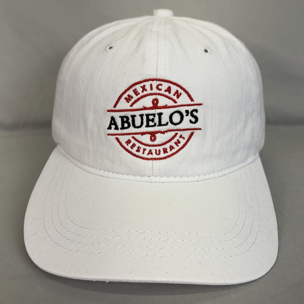 Abuelo's Hat Mexican Restaurant Promo Unisex OSFM White Embroidered Cap